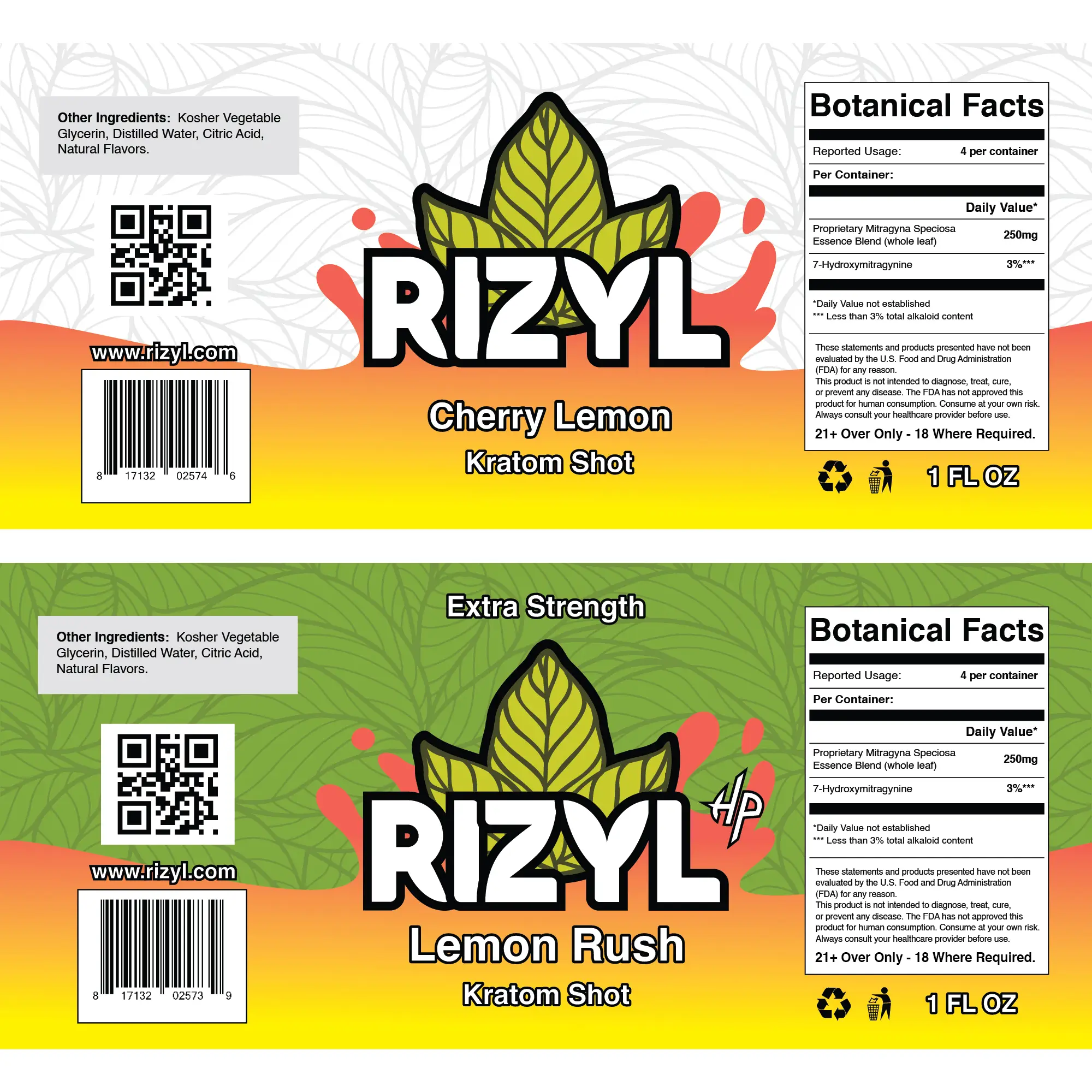 RIZYL bottle label